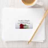 Reflecterend Red Rose Elegant Wedding Address Etiket (Insitu)