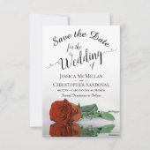 Reflecterend Rust Oranje Roos Romantic Wedding Save The Date (Voorkant)