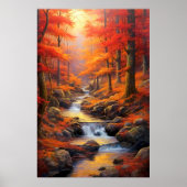Reflecterend Zonlicht Herfst Maple Forest Fine Art Poster (Voorkant)