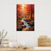 Reflecterend Zonlicht Herfst Maple Forest Fine Art Poster (Keuken)