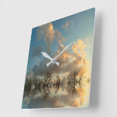 Reflecterende acrylwandklok vierkante klok (Hoek)