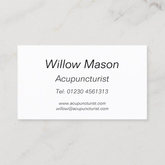 Reflecterende - Acupuncturist - Visitekaartje (Achterkant)