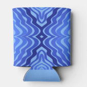 Reflecterende Blauwe Golven Moderne Abstracte Ontw Blikjeskoeler (Achterkant)