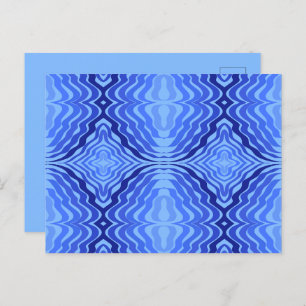 Reflecterende Blauwe Golven Moderne Abstracte Ontw Briefkaart