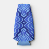 Reflecterende Blauwe Golven Moderne Abstracte Ontw Flesjeskoeler (Voorkant)