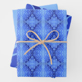 Reflecterende Blauwe Golven Moderne Abstracte Ontw Inpakpapier Vel (In situ)