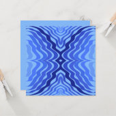 Reflecterende Blauwe Golven Moderne Abstracte Ontw Kaart (Voorkant / Achterkant in situ)
