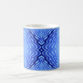 Reflecterende Blauwe Golven Moderne Abstracte Ontw Koffiemok (Center)