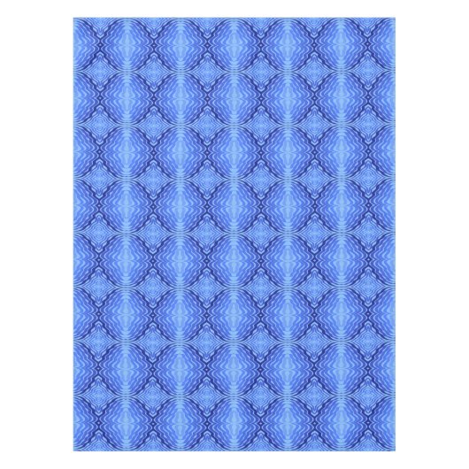 Reflecterende Blauwe Golven Moderne Abstracte Ontw Tafelkleed (Voorkant)