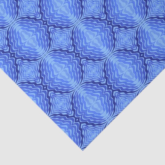 Reflecterende Blauwe Golven Moderne Abstracte Ontw Tissuepapier (Detail)
