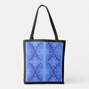 Reflecterende Blauwe Golven Moderne Abstracte Ontw Tote Bag