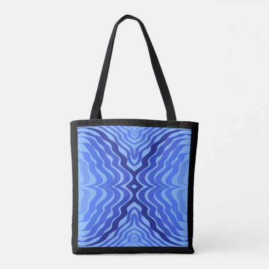 Reflecterende Blauwe Golven Moderne Abstracte Ontw Tote Bag (Achterkant)