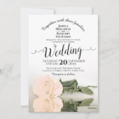 Reflecterende Bleke Blush Peach Roos Elegante brui Kaart (Voorkant)