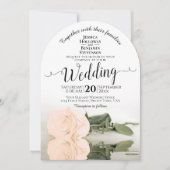 Reflecterende Bleke Blush Peach Roos Elegante brui Kaart (Voorkant)