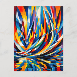 Reflecterende Curve Geometrie Abstractie Briefkaart