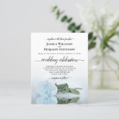 Reflecterende Dusty Blue Roos BUDGET Wedding Invit (Staand voorkant)