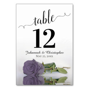 Reflecterende Dusty Paars Lila Roos Elegant Weddin Kaart