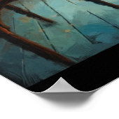 Reflecterende eenzaamheid: Man overweegt bij zonso Poster (Hoek)