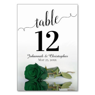 Reflecterende Emerald Green Roos Elegant Wedding Kaart