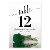 Reflecterende Emerald Green Roos Elegant Wedding Kaart (Achterkant)