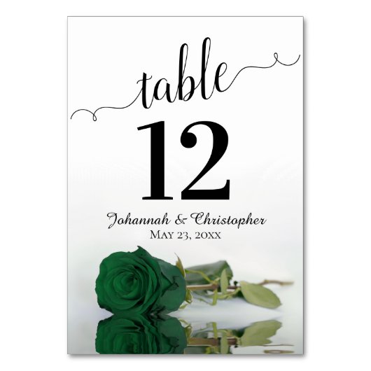 Reflecterende Emerald Green Roos Elegant Wedding Kaart (Voorkant)