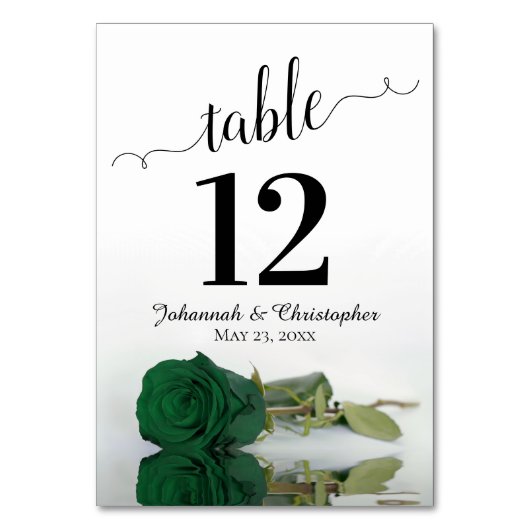 Reflecterende Emerald Green Roos Elegant Wedding Kaart (Voorkant)