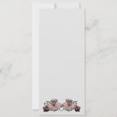 Reflecterende foto Boho Dusty Roos Bloemenbruiloft Kaart (Achterkant)