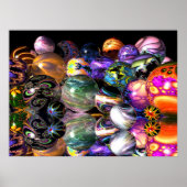 Reflecterende fractale bollen poster (Voorkant)
