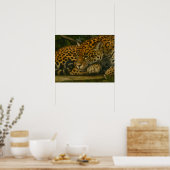 Reflecterende Jaguar – Serene Wildlife Art Print (Keuken)