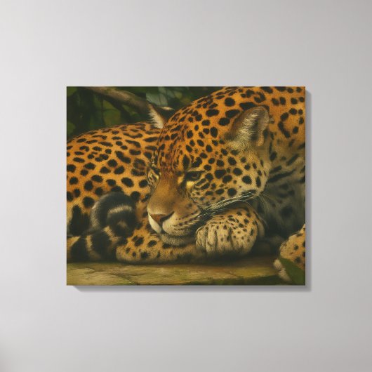 Reflecterende Jaguar – Serene Wildlife Art Print (Voorkant)