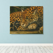 Reflecterende Jaguar – Serene Wildlife Art Print (Insitu (Houten vloer))