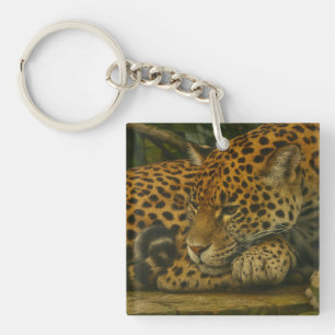 Reflecterende Jaguar – Serene Wildlife Art Print Sleutelhanger