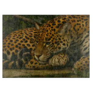 Reflecterende Jaguar – Serene Wildlife Art Print Snijplank