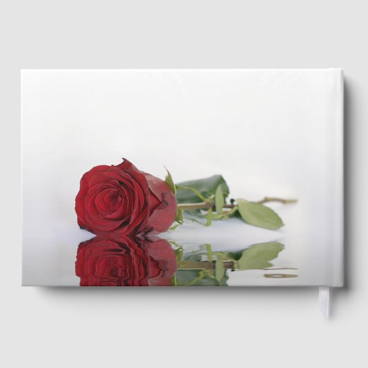 Reflecterende Lange Stemmed Red Rose Romantische B Gastenboek (Achterkant)