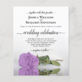 Reflecterende Lila Paarse Roos BUDGET Wedding Invi (Voorkant)