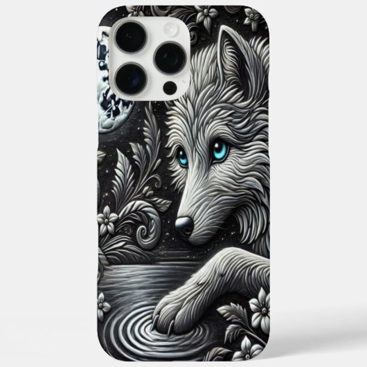 Reflecterende Moonlit Wolf kunstwerk Case-Mate iPhone Case (Achterkant)