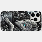 Reflecterende Moonlit Wolf kunstwerk Case-Mate iPhone Case (Achterkant (horizontaal))