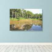 Reflecterende palmbomen canvas afdruk (Insitu (Houten vloer))