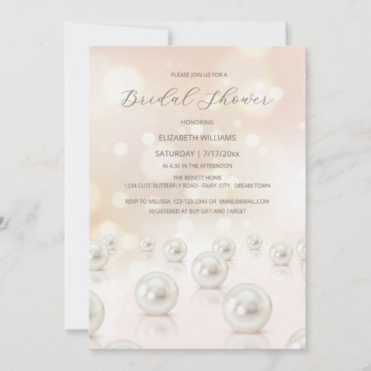 Reflecterende Pearls Cream Vrijgezellenfeest Kaart (Voorkant)