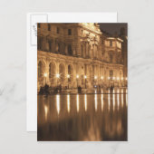 Reflecterende pool in het Louvre, Parijs, Frankrij Briefkaart (Voorkant / Achterkant)