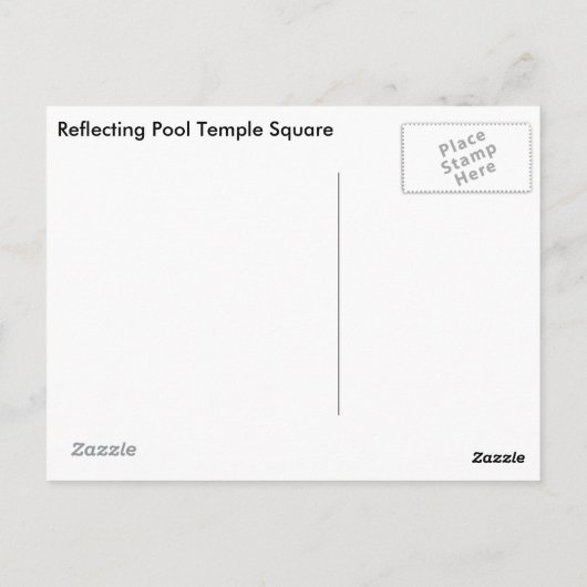Reflecterende Pool Temple Square Briefkaart (Achterkant)