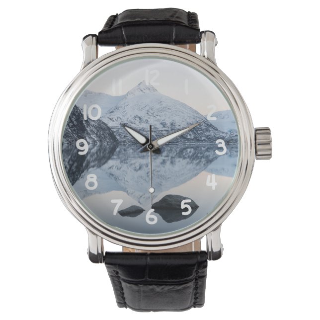Reflecterende Portage Lake Horloge (Voorkant)