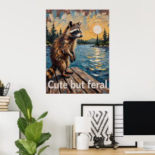 Reflecterende Prowler: Wasbeer bij het water Poster