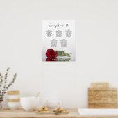 Reflecterende Red Rose 5 Table Wedding Seating Cha Poster (Keuken)