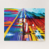 Reflecterende regenachtige levendige kleuren in de legpuzzel (Horizontaal)