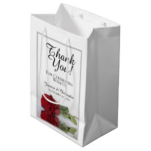 Reflecterende rode roos bruiloft dank u medium cadeauzakje