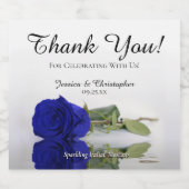 Reflecterende Royal Blue Roos Wedding Dankuwel Sparkling Wijnetiket (Enkel label)