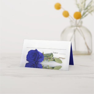 Reflecterende Royal Blue Roos Wedding Write-In Plaatskaartje