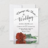 Reflecterende Rust Oranje Roos Change Wedding Plan Save The Date (Voorkant)