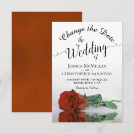 Reflecterende Rust Oranje Roos Change Wedding Plan Save The Date